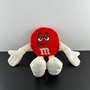 M&M Red Color Character White Vinyl Shoes 10" Plush Stuffed Animal